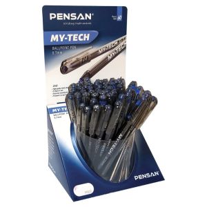 Ручка шариковая масляная PENSAN «My-Tech», СИНЯЯ, ДИСПЛЕЙ, игольчатый узел 0,7 мм, линия письма 0,35 мм, 2240/S60