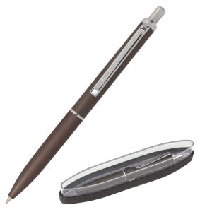 Ручка подарочная шариковая BRAUBERG «Bolero», СИНЯЯ, корпус серый с хромированными деталями, линия письма 0,5 мм, 143462