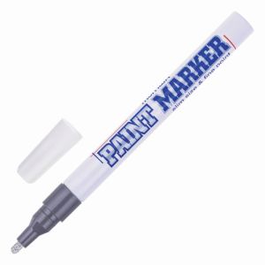 Маркер-краска лаковый (paint marker) MUNHWA «Slim», 2 мм, СЕРЕБРЯНЫЙ, нитро-основа, алюминиевый корпус, SPM-06