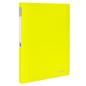 Папка 20 вкладышей BRAUBERG «Neon», 16 мм, неоновая желтая, 700 мкм, 227449