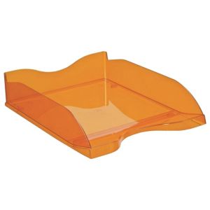 Лоток горизонтальный для бумаг СТАММ «Люкс», А4 (350х255х70 мм), тонированный оранжевый, ЛТ613