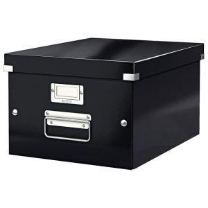 Короб архивный LEITZ «Click & Store» M, 200х280х370 мм, ламинированный картон, разборный, черный, 60440095