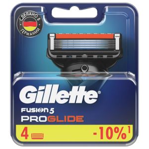 Сменные кассеты для бритья 4 шт., GILLETTE (Жиллет) «Fusion ProGlide», для мужчин