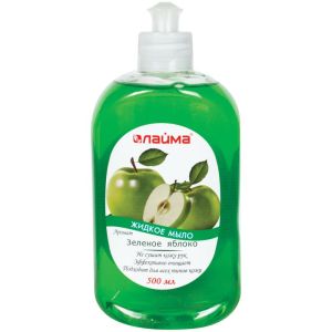 Мыло жидкое 500 мл, ЛАЙМА «Зеленое яблоко», пуш-пул, 603098