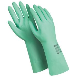 Перчатки латексные MANIPULA «Контакт», хлопчатобумажное напыление, размер 7-7,5 (S), зеленые, L-F-02