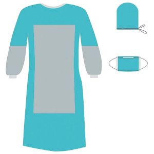 Комплект одноразовой одежды для хирурга КХ-03, с усиленной защитой, стерильный, 3 предмета, ГЕКСА