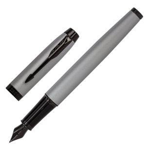 Ручка перьевая PARKER «IM Achromatic Grey BT», корпус серый матовый, нержавеющая сталь, синяя, 2127619