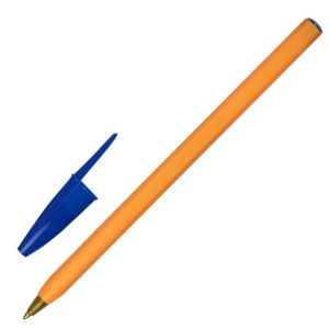 Ручка шариковая STAFF «Basic Orange BP-01», письмо 750 метров, СИНЯЯ, длина корпуса 14 см, узел 1 мм, 143740