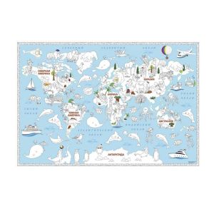 Карта-раскраска «Обитатели Земли», 101х69 см