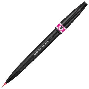 Ручка-кисть PENTEL (Япония) «Brush Sign Pen Artist», линия письма 0,5-5 мм, розовая, SESF30C-P