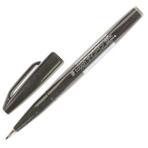 Ручка-кисть PENTEL (Япония) «Brush Sign Pen», линия письма 0,5-2 мм, черная, SES15C-A