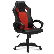 Кресло компьютерное BRABIX «Rider EX-544», экокожа черная/ткань красная, 531583