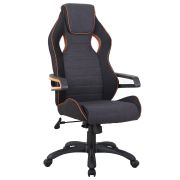 Кресло компьютерное BRABIX «Techno Pro GM-003», ткань, черное/серое, вставки оранжевые, 531813