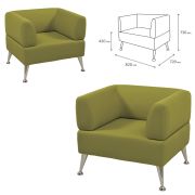 Кресло мягкое «Норд», «V-700», 820х720х730 мм, c подлокотниками, экокожа, светло-зеленое