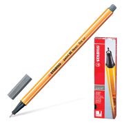Ручка капиллярная (линер) STABILO «Point 88», ТЕМНО-СЕРАЯ, корпус оранжевый, линия письма 0,4 мм, 88/96