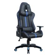 Кресло компьютерное BRABIX «GT Carbon GM-120», две подушки, экокожа, черное/синее, 531930
