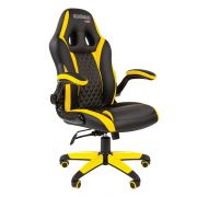 Кресло компьютерное СН GAME 15, экокожа, черное/желтое, 7028512