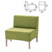 Кресло мягкое «Хост» М-43, 620х620х780 мм, без подлокотников, экокожа, светло-зеленое