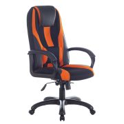 Кресло компьютерное BRABIX PREMIUM «Rapid GM-102», экокожа/ткань, черно/оранжевое, 532420, GM-102_532420