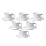 Набор чайный на 6 персон, 6 чашек объемом 220 мл и 6 блюдец, белое стекло, «Trianon», LUMINARC, E8845