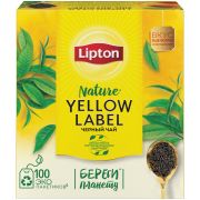 Чай LIPTON (Липтон) «Yellow Label», черный, 100 пакетиков с ярлычками по 2 г, 20248358