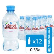 Вода негазированная питьевая «Святой источник», 0,33 л, пластиковая бутылка