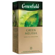 Чай GREENFIELD «Green Melissa» зеленый с мятой и мелиссой, 25 пакетиков в конвертах по 1,5 г