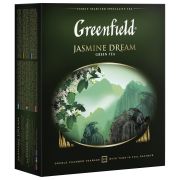 Чай GREENFIELD (Гринфилд) «Jasmine Dream» («Жасминовый сон»), зеленый с жасмином, 100 пакетиков в конвертах по 2 г, 0586-09