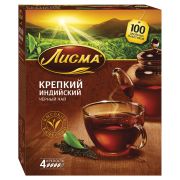Чай ЛИСМА «Крепкий», черный, 100 пакетиков по 2 г, 201933, 201943