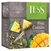 Чай TESS (Тесс) «Pina Colada», зеленый с ароматом тропических фруктов, 20 пирамидок по 1,8 г, 0787-12
