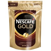 Кофе молотый в растворимом NESCAFE (Нескафе) «Gold», сублимированный, 500 г, мягкая упаковка, 12391197