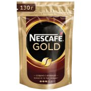 Кофе молотый в растворимом NESCAFE (Нескафе) «Gold», сублимированный, 130 г, мягкая упаковка, 12402924