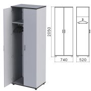 Шкаф для одежды «Монолит», 740х520х2050 мм, цвет серый, ШМ50.11
