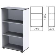 Шкаф (стеллаж) «Монолит», 740х390х1250 мм, 2 полки, цвет серый, ШМ51.11