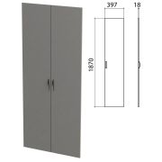 Дверь ЛДСП высокая «Этюд», комплект 2 шт., 397х18х1870 мм, серая, 400012-03