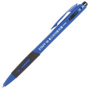 Ручка шариковая автоматическая с грипом STAFF «Manager» BPR-246, СИНЯЯ, корпус синий, линия письма 0,35 мм, 142492