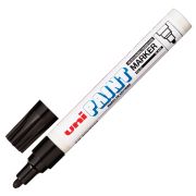Маркер-краска лаковый (paint marker) UNI (Япония) «Paint», 2,2-2,8 мм, ЧЕРНЫЙ, нитро-основа, алюминиевый корпус, PX-20(L) BLACK