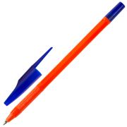 Ручка шариковая масляная STAFF «Basic OBP-679», СИНЯЯ, корпус оранжевый, узел 1 мм, линия письма 0,7 мм, 142679