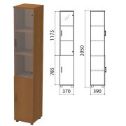 Шкаф закрытый со стеклом «Монолит», 370х390х2050 мм, цвет орех гварнери (КОМПЛЕКТ)