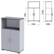 Шкаф полузакрытый «Монолит», 740х390х1250 мм, цвет серый (КОМПЛЕКТ)