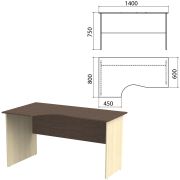 Стол письменный эргономичный «Канц», 1400х800х750 мм, левый, цвет венге/дуб молочный (КОМПЛЕКТ)