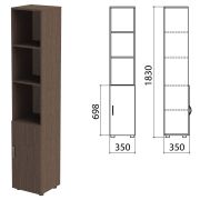 Шкаф полузакрытый «Канц», 350х350х1830 мм, цвет венге (КОМПЛЕКТ)