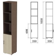 Шкаф полузакрытый «Канц», 350х350х1830 мм, цвет венге/дуб молочный (КОМПЛЕКТ)