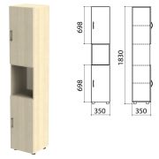 Шкаф полузакрытый «Канц», 350х350х1830 мм, цвет дуб молочный (КОМПЛЕКТ)