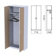 Шкаф для одежды «Бюджет», 716х349х1810 мм, орех онтарио (КОМПЛЕКТ)