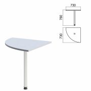 Стол приставной угловой «Арго», 730х730х760 мм, серый/опора хром (КОМПЛЕКТ)