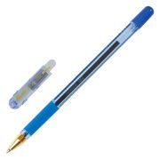 Ручка шариковая масляная с грипом MUNHWA «MC Gold», СИНЯЯ, корпус тонированный синий, узел 0,7 мм, линия письма 0,5 мм, BMC07-02