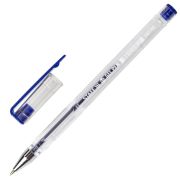 Ручка гелевая STAFF «Basic» GP-789, СИНЯЯ, корпус прозрачный, хромированные детали, узел 0,5 мм, 142788