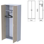 Шкаф для одежды «Бюджет», 716х349х1810 мм, дуб сонома (КОМПЛЕКТ)