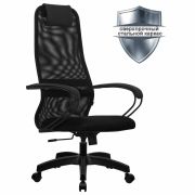 Кресло офисное МЕТТА «SU-B-8» пластик, ткань-сетка, сиденье мягкое, черное